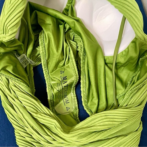 Matte Collection Swimsuit - Lime Green One Piece Swimsuit. - Picture 6 of 8